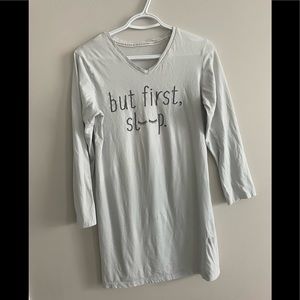 Long sleeve 100% cotton night dress sleepwear shirt pyjamas